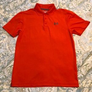 Under Armour Orange short Sleeve Golf Polo men’s Small Loose Fit